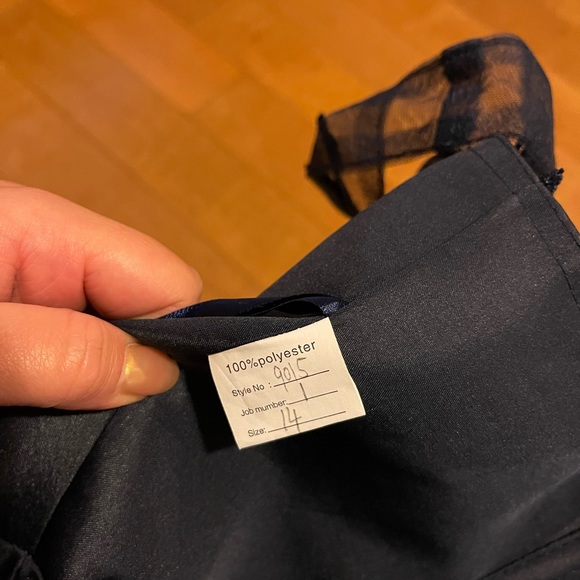 Navy beaded corset evening dress - Picture 4 of 6